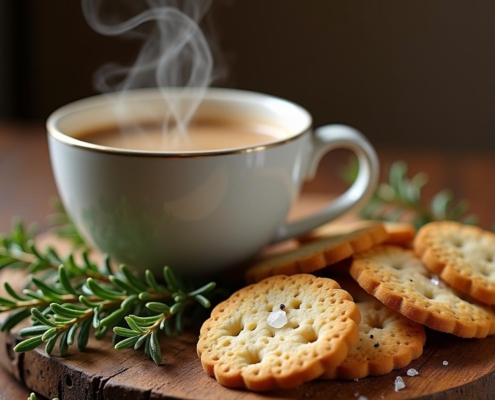 Coffee and Thyme Sea Salt Crackers: Perfect Pairing for Gourmet Snacking