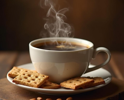 Coffee and Whole Wheat Salted Crackers: Perfect Pairing for Snack Lovers