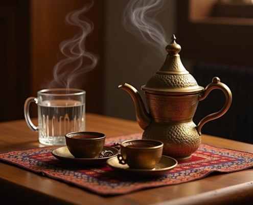 Turkish Coffee: Thick, Unfiltered Brew Served with a Glass of Water