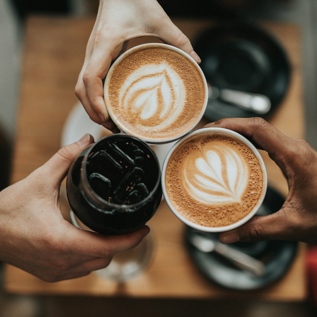 Coffee with homemade flavored syrup for a café-style drink